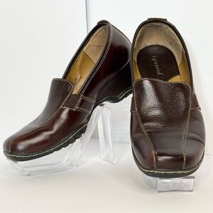 Bjorndal Women’s Slip-On Shoes Clogs Brown Leather Casual Size 8.5 Man Made